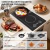 imageVBGK Electric Cooktop24 inch 220V Stove TopTouch and Knob ControlLED9 Power Levels Kids Lock ampTimerOverheat Protection5000W 3 burner electric cooktopDouble Burner Induction Cooktop