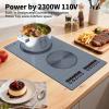 imageVBGK 2 burner Induction Hop3600W Electric hob 2 burner with Knob Control9 Power Levels Kids Lock amp TimerLED touch controldouble induction hopcountertop burners