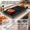imageVBGK 2 burner Induction Hop3600W Electric hob 2 burner with Knob Control9 Power Levels Kids Lock amp TimerLED touch controldouble induction hopinduction plate