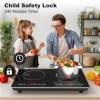 imageVBGK 2 burner Induction Hop3600W Electric hob 2 burner with Knob Control9 Power Levels Kids Lock amp TimerLED touch controldouble induction hopinduction plate