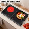 imageVBGK Electric Cooktop 110V 3600w Stove top 22 inch Countertop with 9 Power Levels LED touch control Overheat Protection Child Safety Lock amp Timer touch control 2 burer Electric cooktop