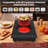 image:imageVBGK Electric Cooktop110V 2100W Electric Stove Top with LED touch Control9 Power Levels Kids Lock amp 2H TimerOverheat Protection stove12 Inch 2 burner cooktop
