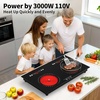 image:imageVBGK Electric Cooktop110V 3000W Electric Stove Top with LED touch Control8 Power Levels Kids Lock amp 4H TimerOverheat Protection stove24 Inch 2 burner cooktop