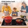 image:imageVBGK Electric Cooktop110V 3000W Electric Stove Top with LED touch Control8 Power Levels Kids Lock amp 4H TimerOverheat Protection stove24 Inch 2 burner cooktop