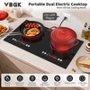 image:imageVBGK Electric Cooktop110V 3000W Electric Stove Top with LED touch Control8 Power Levels Kids Lock amp 4H TimerOverheat Protection stove24 Inch 2 burner cooktop