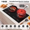 image:imageVBGK Electric Cooktop24 Inch Electric Stove Top 110V 3000W with LED touch Control8 Power Levels Kids Lock amp 4H TimerOverheat Protection stove2 burner cooktop