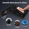 image:imageVBGK Electric Cooktop24 Inch Electric Stove Top 110V 3000W with LED touch Control8 Power Levels Kids Lock amp 4H TimerOverheat Protection stove2 burner cooktop