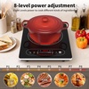 image:imageVBGK Single Burner Electric Cooktop110V 1800W Electric Stove Top with LED Touch Control8 Power Levels 4H Timer Safety Lockportable single burner cooktop Overheat protection