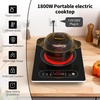 image:imageVBGK Single Burner Electric Cooktop110V 1800W Electric Stove Top with LED Touch Control8 Power Levels 4H Timer Safety Lockportable single burner cooktop Overheat protection