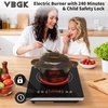 image:imageVBGK Single Burner Electric Cooktop110V 1800W Electric Stove Top with LED Touch Control8 Power Levels 4HTimer Safety Lock portable cooktop Overheat protection