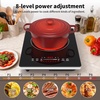 image:imageVBGK Single Burner Electric Cooktop110V 1800W Electric Stove Top with LED Touch Control8 Power Levels 4HTimer Safety Lock portable cooktop Overheat protection