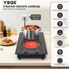 image:imageVBGK electric hobBuiltin Design and Countertop Stove Top with Knob ControlampTouch Control9 Power Level Timer amp Kid Safety Lock220V 2100W 2 burner electric hobDouble Burner Electric Cooktop