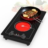 image:imageVBGK electric hobBuiltin Design and Countertop Stove Top with Knob ControlampTouch Control9 Power Level Timer amp Kid Safety Lock220V 2100W 2 burner electric hobDouble Burner Electric Cooktop