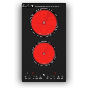 image:imageVBGK Electric Cooktop110V 2100W Electric Stove Top with LED touch Control9 Power Levels Kids Lock amp 2H TimerOverheat Protection stove12 Inch 2 burner cooktop