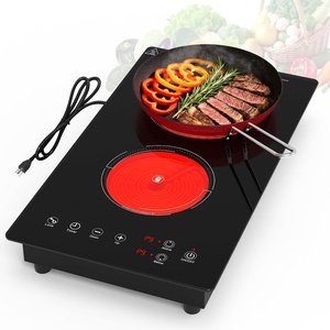 image:imageVBGK Electric Cooktop110V 2100W Electric Stove Top with LED touch Control9 Power Levels Kids Lock amp 4H TimerOverheat Protection stove12 Inch 2 burner cooktop
