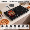 image:imageVBGK 2 burner cooktop110V 4000W 2 burner induction stove top with Brushed Panel LED touch Control induction cooker with 8 Power Levels Kids Lock amp 4H Timer2 burner induction cooktop