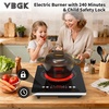 image:imageVBGK 2 burner cooktop110V 4000W 2 burner induction stove top with Brushed Panel LED touch Control induction cooker with 8 Power Levels Kids Lock amp 4H Timersingle electric burner