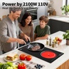image:imageVBGK 2 burner cooktop110V 4000W 2 burner induction stove top with Brushed Panel LED touch Control induction cooker with 8 Power Levels Kids Lock amp 4H TimerDouble Burner Electric Cooktop