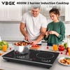 image:imageVBGK 2 burner cooktop110V 4000W 2 burner induction stove top with Brushed Panel LED touch Control induction cooker with 8 Power Levels Kids Lock amp 4H Timer2 burner induction cooktop