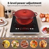 image:imageVBGK 2 burner cooktop110V 4000W 2 burner induction stove top with Brushed Panel LED touch Control induction cooker with 8 Power Levels Kids Lock amp 4H Timersingle electric burner