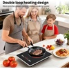 image:imageVBGK 2 burner cooktop110V 4000W 2 burner induction stove top with Brushed Panel LED touch Control induction cooker with 8 Power Levels Kids Lock amp 4H Timersingle electric burner