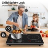 image:imageVBGK 2 burner cooktop110V 4000W 2 burner induction stove top with Brushed Panel LED touch Control induction cooker with 8 Power Levels Kids Lock amp 4H Timer2 burner induction cooktop