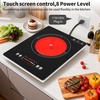 image:imageVBGK 2 burner cooktop110V 4000W 2 burner induction stove top with Brushed Panel LED touch Control induction cooker with 8 Power Levels Kids Lock amp 4H Timersingle electric burner
