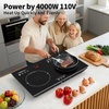 image:imageVBGK 2 burner cooktop110V 4000W 2 burner induction stove top with Brushed Panel LED touch Control induction cooker with 8 Power Levels Kids Lock amp 4H Timer2 burner induction cooktop