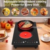 image:imageVBGK 2 burner cooktop110V 4000W 2 burner induction stove top with Brushed Panel LED touch Control induction cooker with 8 Power Levels Kids Lock amp 4H TimerDouble Burner Electric Cooktop