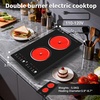image:imageVBGK 2 burner cooktop110V 4000W 2 burner induction stove top with Brushed Panel LED touch Control induction cooker with 8 Power Levels Kids Lock amp 4H TimerDouble Burner Electric Cooktop