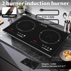 image:imageVBGK 2 burner cooktop110V 4000W 2 burner induction stove top with Brushed Panel LED touch Control induction cooker with 8 Power Levels Kids Lock amp 4H Timer2 burner induction cooktop