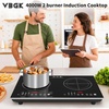 image:imageVBGK 2 burner induction cooktop110V 4000W 2 burner induction plate with Brushed Panel LED touch Control induction stove top with 10 Power Levels Kids Lock amp 4H Timer2 Burner Induction Cooktop