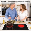 image:imageVBGK 2 burner induction cooktop110V 4000W 2 burner induction plate with Brushed Panel LED touch Control induction stove top with 10 Power Levels Kids Lock amp 4H TimerDouble Burner Electric Cooktop