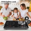image:imageVBGK 2 burner induction cooktop110V 4000W 2 burner induction plate with Brushed Panel LED touch Control induction stove top with 10 Power Levels Kids Lock amp 4H Timer2 Burner Induction Cooktop