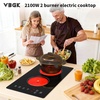 image:imageVBGK 2 burner induction cooktop110V 4000W 2 burner induction plate with Brushed Panel LED touch Control induction stove top with 10 Power Levels Kids Lock amp 4H Timer2 Burner Electric Cooktop