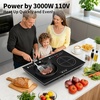 image:imageVBGK 2 burner induction cooktop110V 4000W 2 burner induction plate with Brushed Panel LED touch Control induction stove top with 10 Power Levels Kids Lock amp 4H Timer2 Burner Induction Cooktop