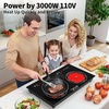 image:imageVBGK 2 burner induction cooktop110V 4000W 2 burner induction plate with Brushed Panel LED touch Control induction stove top with 10 Power Levels Kids Lock amp 4H TimerDouble Burner Electric Cooktop