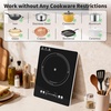 image:imageVBGK 2 burner induction cooktop110V 4000W 2 burner induction plate with Brushed Panel LED touch Control induction stove top with 10 Power Levels Kids Lock amp 4H Timersingle electric burner