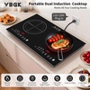 image:imageVBGK 2 burner induction cooktop110V 4000W 2 burner induction plate with Brushed Panel LED touch Control induction stove top with 10 Power Levels Kids Lock amp 4H Timer2 Burner Induction Cooktop