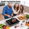 image:imageVBGK 2 burner induction cooktop110V 4000W 2 burner induction plate with Brushed Panel LED touch Control induction stove top with 10 Power Levels Kids Lock amp 4H Timersingle electric burner