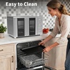 image:imageVBGK French Door Air Fryer Oven Combo 35 QT Extra Large Oven  18Slice Convection Oven3Control KnobsBake Broil Toast Grilled Meat Keep WarmStainless SteelIncludes 2Pizza Racks