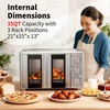 image:imageVBGK French Door Air Fryer Oven Combo 35 QT Extra Large Oven  18Slice Convection Oven3Control KnobsBake Broil Toast Grilled Meat Keep WarmStainless SteelIncludes 2Pizza Racks
