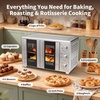 image:imageVBGK French Door Air Fryer Oven Combo 35 QT Extra Large Oven  18Slice Convection Oven3Control KnobsBake Broil Toast Grilled Meat Keep WarmStainless SteelIncludes 2Pizza Racks